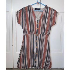 Stripe Button-Up Dress